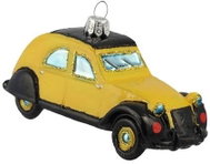 Skleněné auto žluté - Vánoční ozdoby