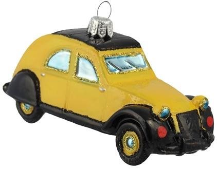 Skleněné auto žluté - Vánoční ozdoby - Main image
