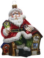 Vánoční figurka Santa s hodinami - Vánoční ozdoby