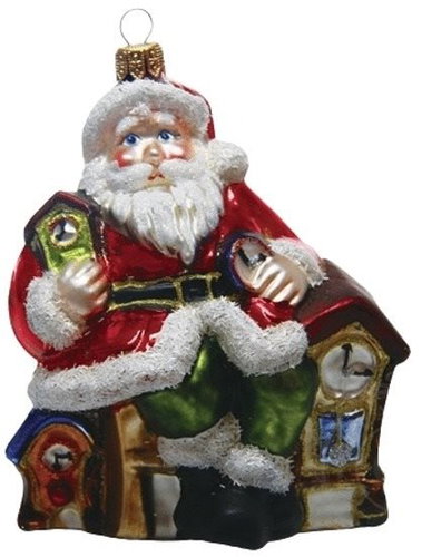 Vánoční figurka Santa s hodinami - Vánoční ozdoby - Main image