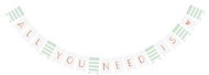 Paper garland with stripes All you need is love - Garland
