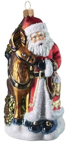 Vánoční figurka Santa se sobem - Vánoční ozdoby - Main image