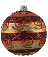 Baňka s třpytivými ornamenty - Vánoční ozdoby