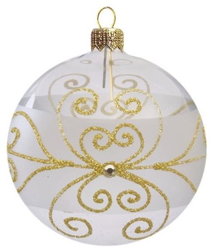 Vánoční koule čirá zlaté ornamenty - Vánoční ozdoby - Main image