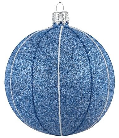 Baňka modrá s glitry - Vánoční ozdoby - Main image