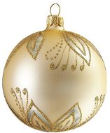 Vánoční koule zlatá dekor lístky - Vánoční ozdoby