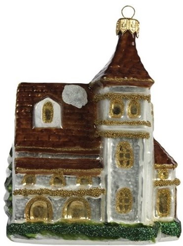Vánoční ozdoba skleněný kostel - Vánoční ozdoby - Main image