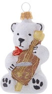 Skleněný medvídek s houslemi - Vánoční ozdoby