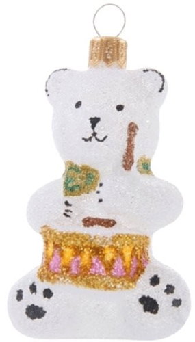 Skleněný medvídek s bubnem - Vánoční ozdoby - Main image