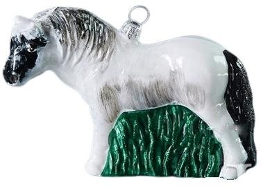 Skleněný kůň bílý - Vánoční ozdoby - Main image