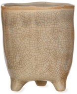 DECOR BY GLASSOR Kameninový květináč na nožičkách, malý - Obal na květináč