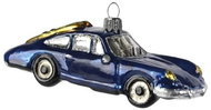 Auto s lyžemi modré - Vánoční ozdoby