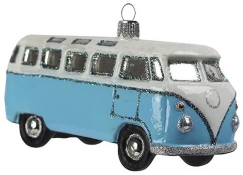 Autíčko retro bus světle modrý - Vánoční ozdoby - Main image