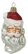 Skleněný Santa hlava - Vánoční ozdoby