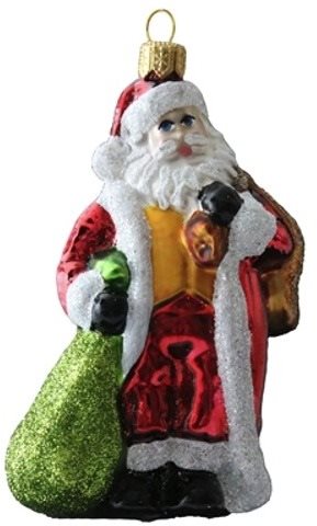 Skleněná figurka Santa s pytlem - Vánoční ozdoby - Main image
