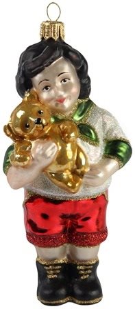 Vánoční figurka chlapec s medvídkem - Vánoční ozdoby - Main image