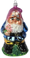 Vánoční figurka trpaslík s květinami - Vánoční ozdoby
