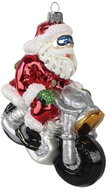 Skleněná figurka Santa na motorce - Vánoční ozdoby