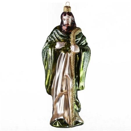 Vánoční figurka Josef ve zeleném rouchu - Vánoční ozdoby - Main image