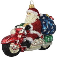 Santa na motorce s dárky - Vánoční ozdoby