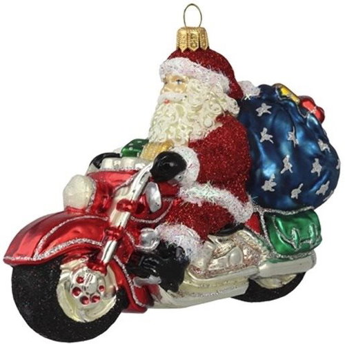 Santa na motorce s dárky - Vánoční ozdoby - Main image