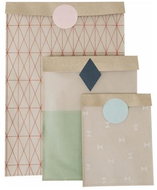 Set papírových taštiček v přírodních barvách - Dárková taška