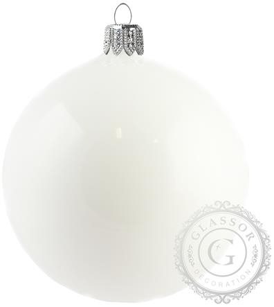 Skleněná koule bílý porcelán - Vánoční ozdoby - Main image