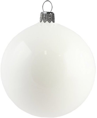Skleněná koule bílý porcelán - Vánoční ozdoby - Main image