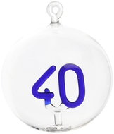 Skleněná baňka čirá s číslicí 40 - Vánoční ozdoby