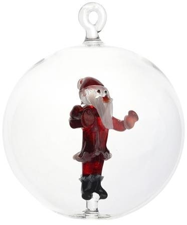 Skleněná baňka čirá Santa - Vánoční ozdoby - Main image