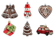 Set skleněných ručně malovaných figurek Šťastné a Veselé - Vánoční ozdoby