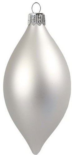 Oliva skleněná bílý mat - Vánoční ozdoby - Main image