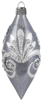 Oliva šedostříbrná floral dekor - Vánoční ozdoby - Main image