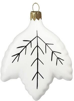 Javorový lístek v barvě bílého porcelánu - Vánoční ozdoby - Main image