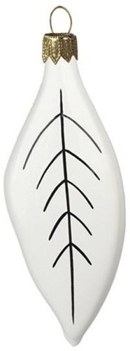 Vrbový lístek v bílém porcelánu - Vánoční ozdoby - Main image