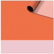 Dárkový balicí papír role oranžový s růžovým pruhem 70 x 150 cm - Wrapping Paper