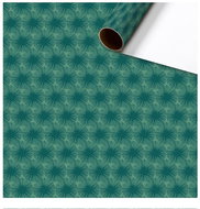 Balicí papír tmavě zelený s dekorem hvězd 70 x 200 cm - Dárkový balící papír