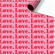 Balicí papír role růžový LOVE 70 x 200 cm - Dárkový balící papír