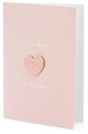 Růžové přání s pinem pro maminky 0,5 x 15 cm - Přání
