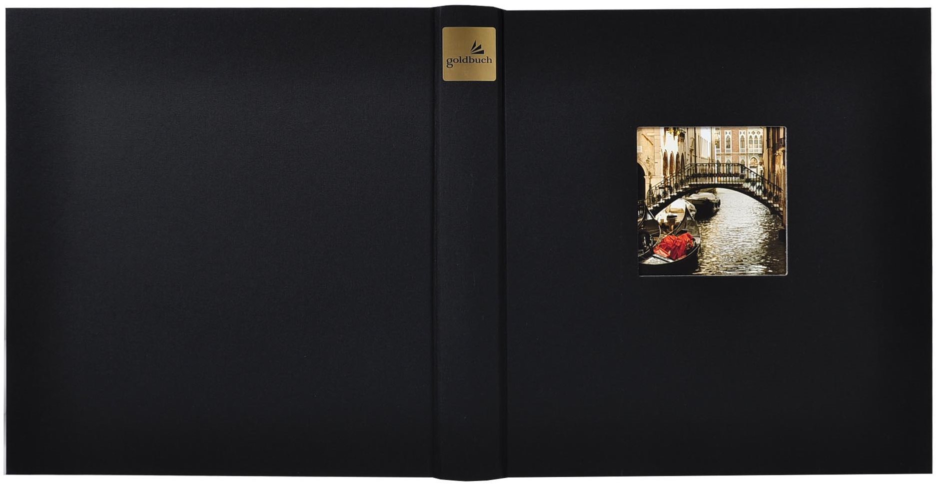 goldbuch 24896 fotoalbum met vensteruitsparing, Bella Vista, herinneringsalbum 25 x 25 cm, fotoalbum 60 witte pagina's met pergamijn scheidingsbladen, fotoboek van linnen, groen