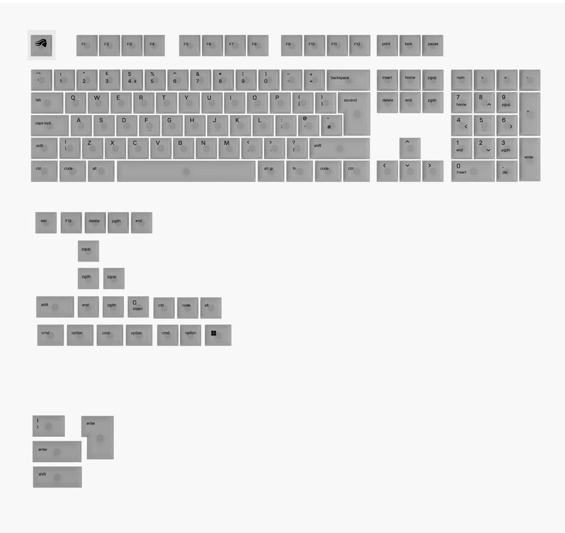 Glorious Polychroma V2 RGB Keycaps - Retail - UK English - UK