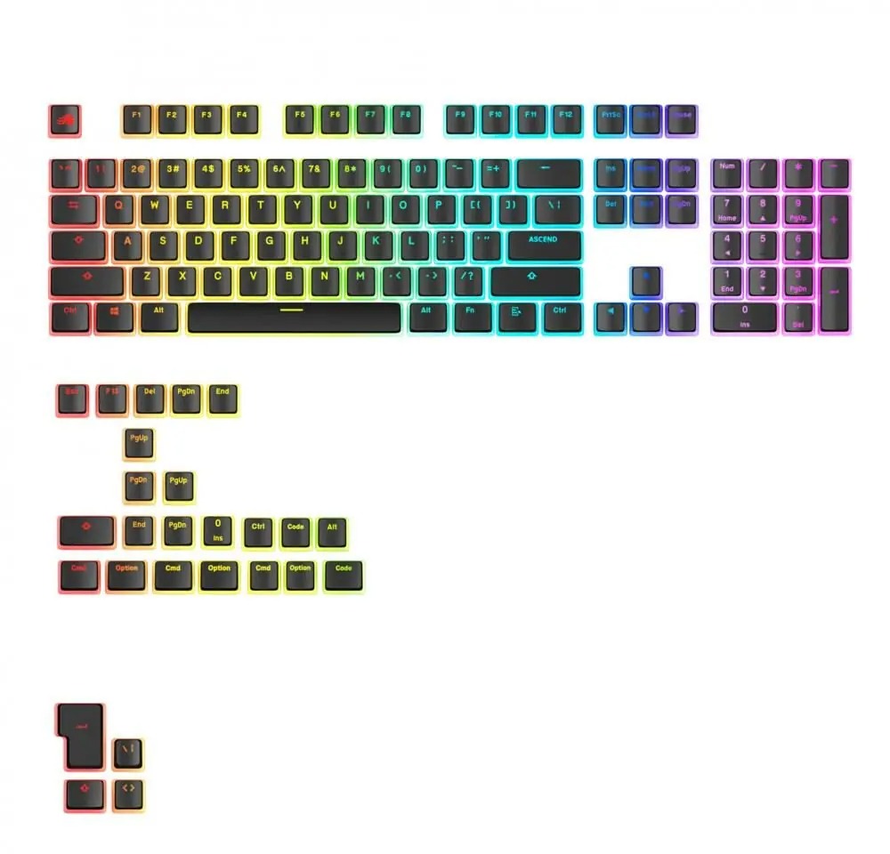 Glorious Aura V3 Keycaps Black - Retail - US