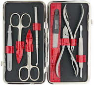Globos Women's manicure set with scissors Solingen 713-89 red croco - Manicure Set
