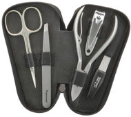 Globos Men's leather manicure set with scissors Solingen 1871-89 black - Manicure Set