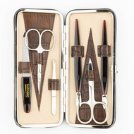 Globos Dámská kožená manikúra 744-87 hnědá kroko - Manicure Set