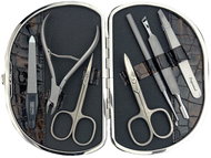 GLOBOS Dámská kožená manikúra s nůžkami Solingen 792-89 hnědá kroko - Manicure Set