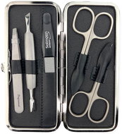 GLOBOS Women's leather manicure set with scissors Solingen 1321-89 black - Manicure Set