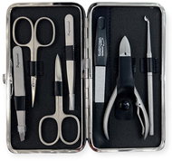 GLOBOS Women's leather manicure set with scissors Solingen 1355-89 black - Manicure Set