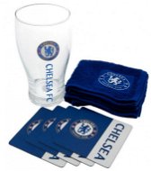FOREVER COLLECTIBLES Chelsea FC: Wordmark - sklenice s podtácky a ručníkem - Pohár