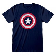 T-Shirt Captain America - Shield Distressed - T-Shirt, S - Tričko